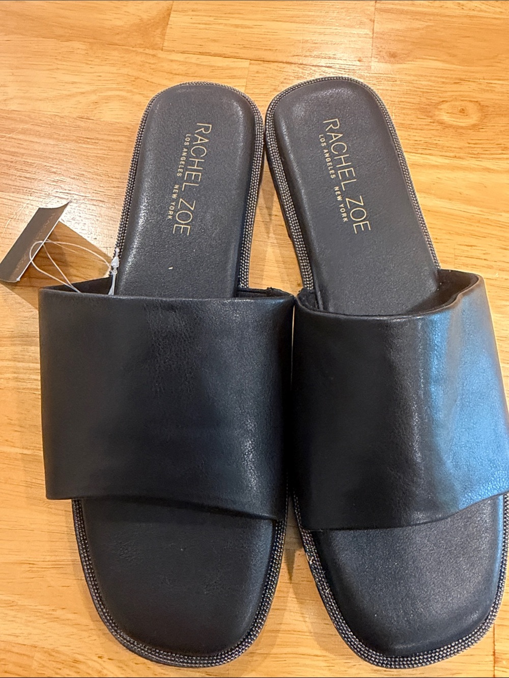 Rachel Zoe Black Leather Slide Mules